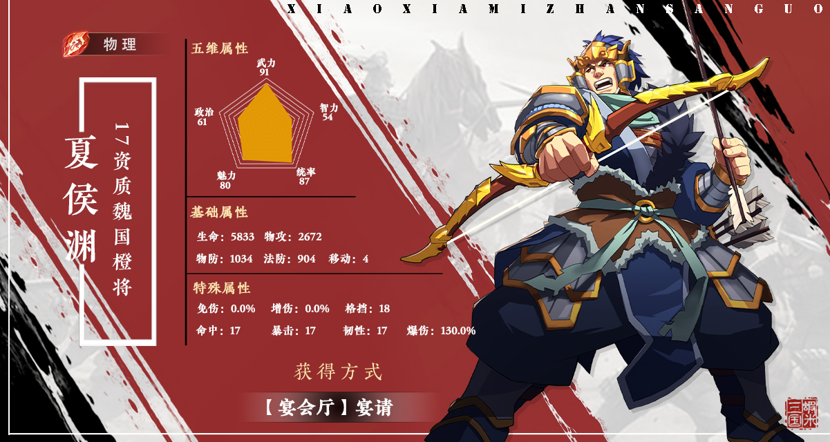 《小虾米战三国》|武将情报站—夏侯渊