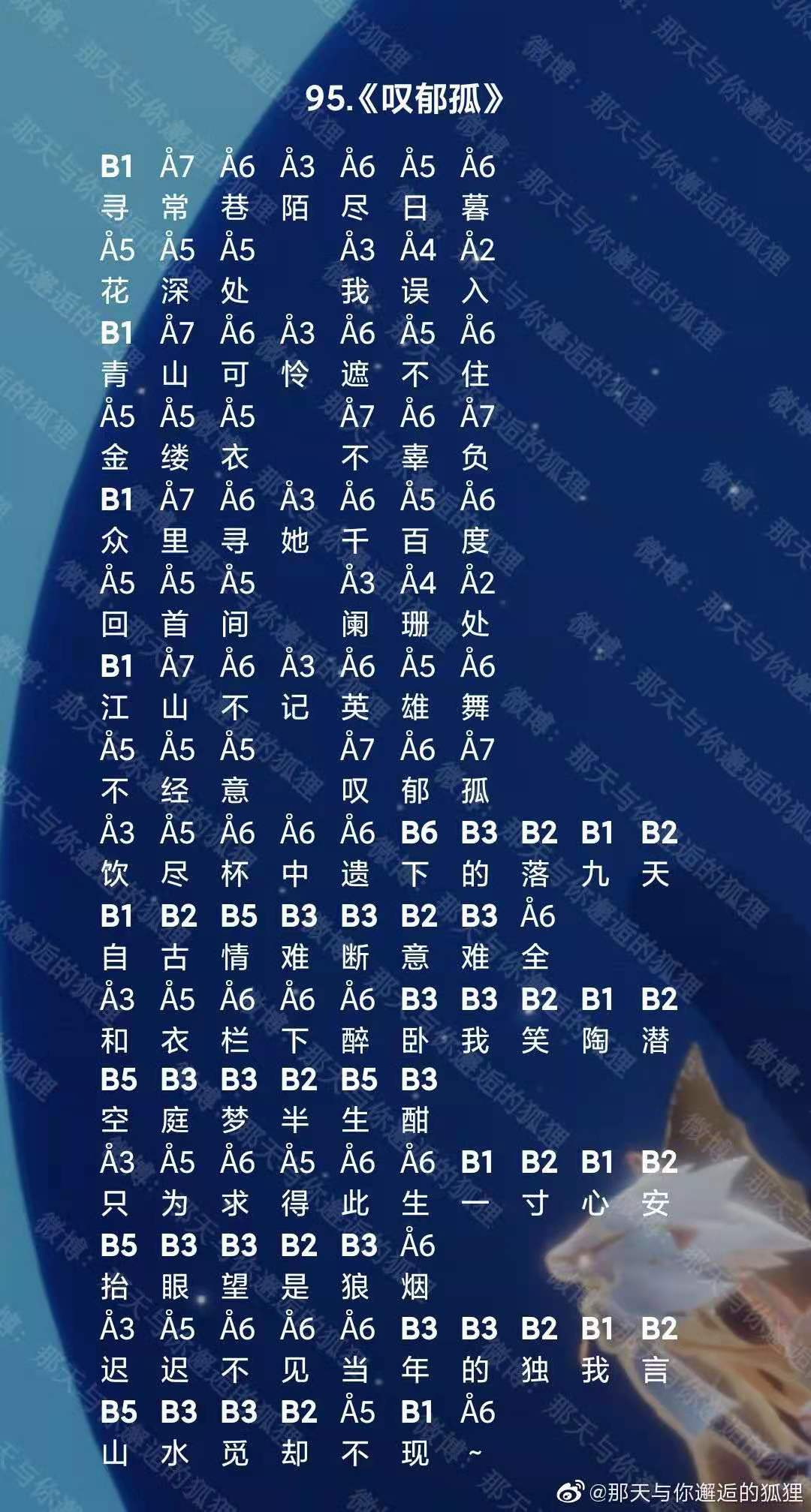 光遇叹郁孤乐谱分享