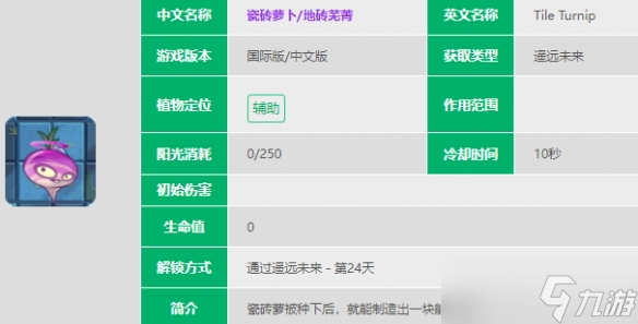《植物大战僵尸2》瓷砖萝卜怎么样 瓷砖萝卜图鉴大全